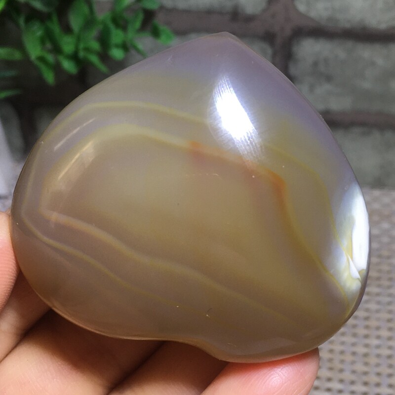 100g Agate stone crystal Heart carved gem stone mineral specimen 57*50*26mm