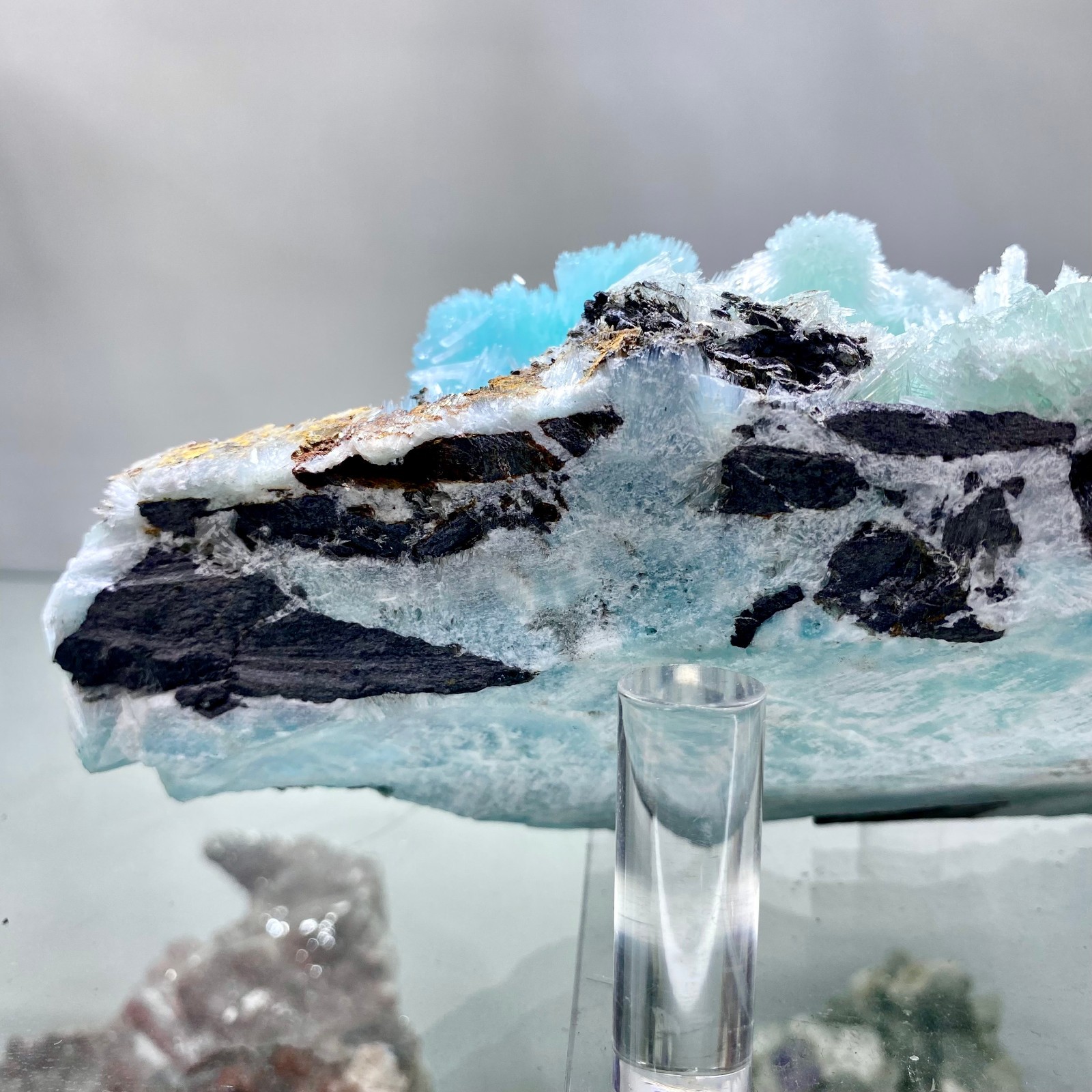 4.7LB patterned natural blue textured crystal, Chinese blue Aragon stone