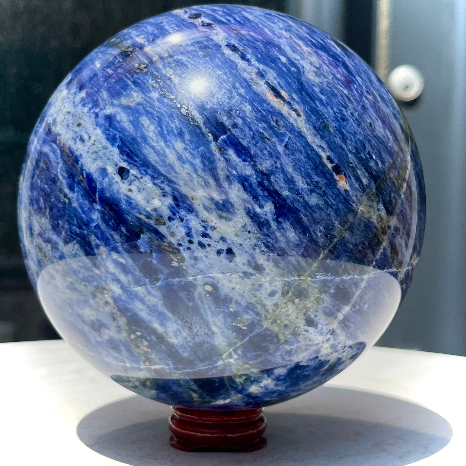 Blue Kyanite Crystal Sphere Ball Natural Stone Communication Gift 5.2 lb