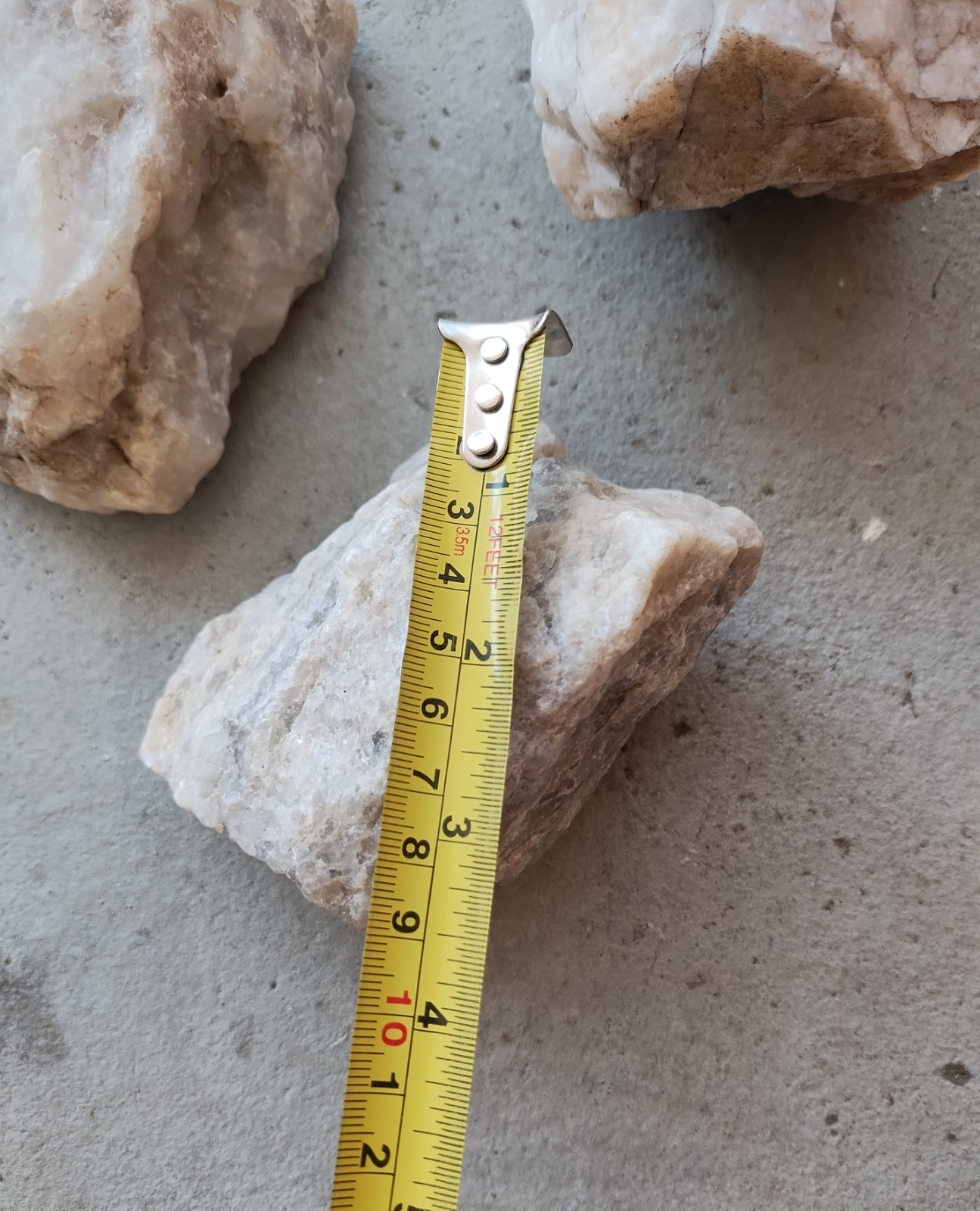 LARGE NATURAL ROUGH WHITE QUARTZ DISPLAY, GARDEN, ETC. PIECES, OVER 5LB LOT OF 3