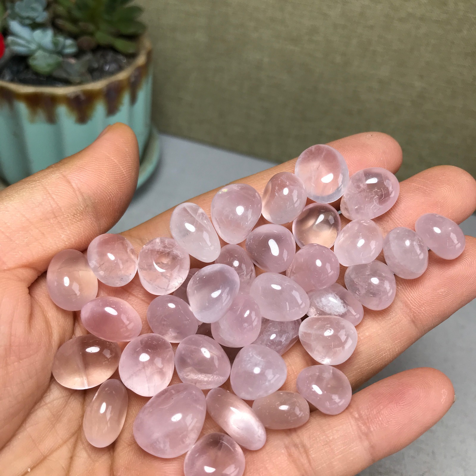36pcs Rare Natural rose pink Crystal Semi-Precious stone specimens 70g A5376