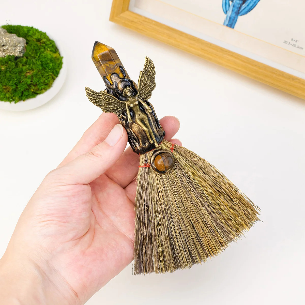 Natural Amethyst Crystal Single Pointed Magic Broom Purifying Energy Home Gift