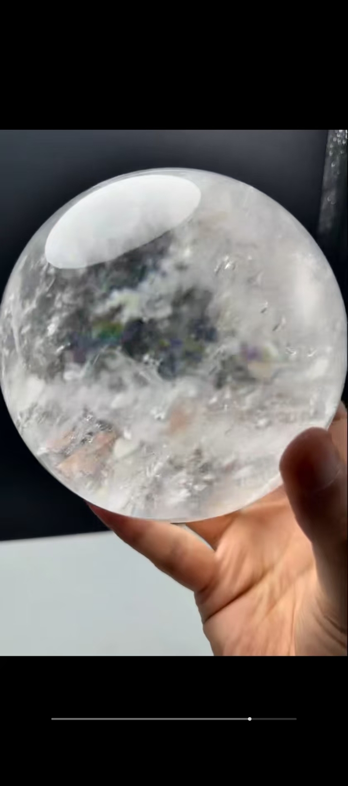 6.5lb Top Natural Rainbow Clear Quartz Sphere Crystal Energy Ball Reiki +Stand