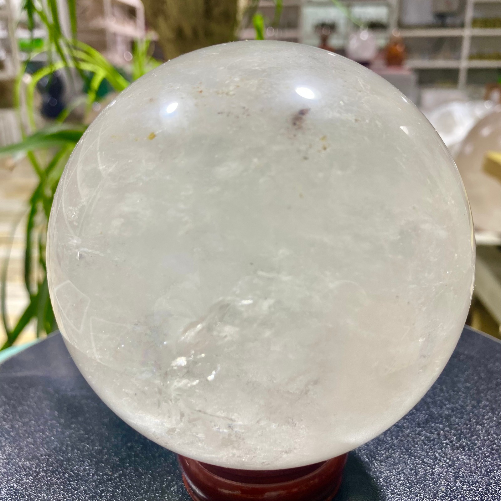 3.96LB white crystal transparent quartz crystal ball Reiki repair