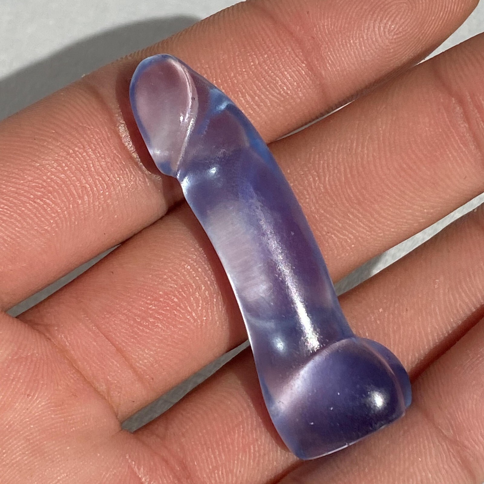 2″ Natural blue Opalite Carved Crystal Genital Massage Reiki Healing 1PC