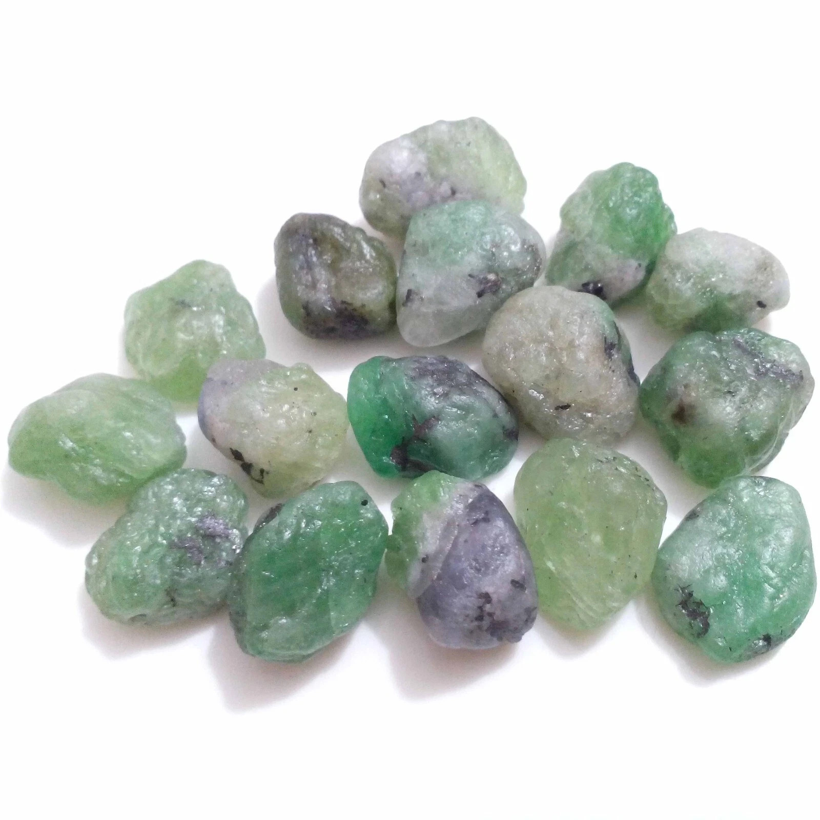 Amazing Earth Mind Tsavorite Green Garnet 16 Piece Size 12-15 MM Rough Jewelry