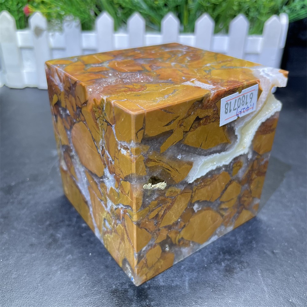 3.1LB 3.1″ Natural Indonesian Agate Geode Cube Quartz Square Crystal Reiki Decor