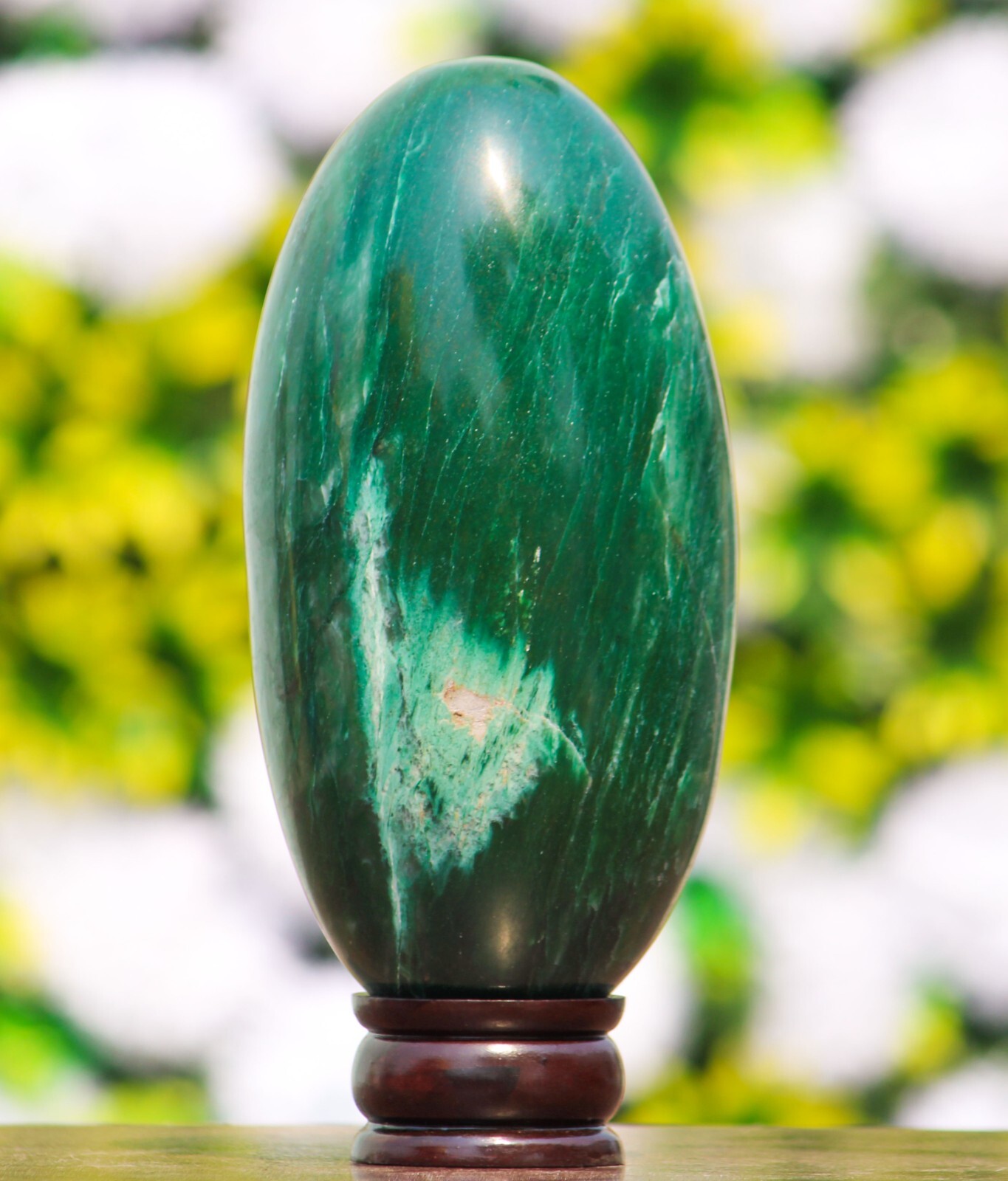 Large 200MM Chakra Stone Natural Green Vivianite Stone Metaphysical Power Lingam