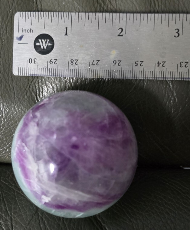 Rainbow Fluorite Sphere 58 MM 287 G Polished Crystal Ball Blue Green Purple