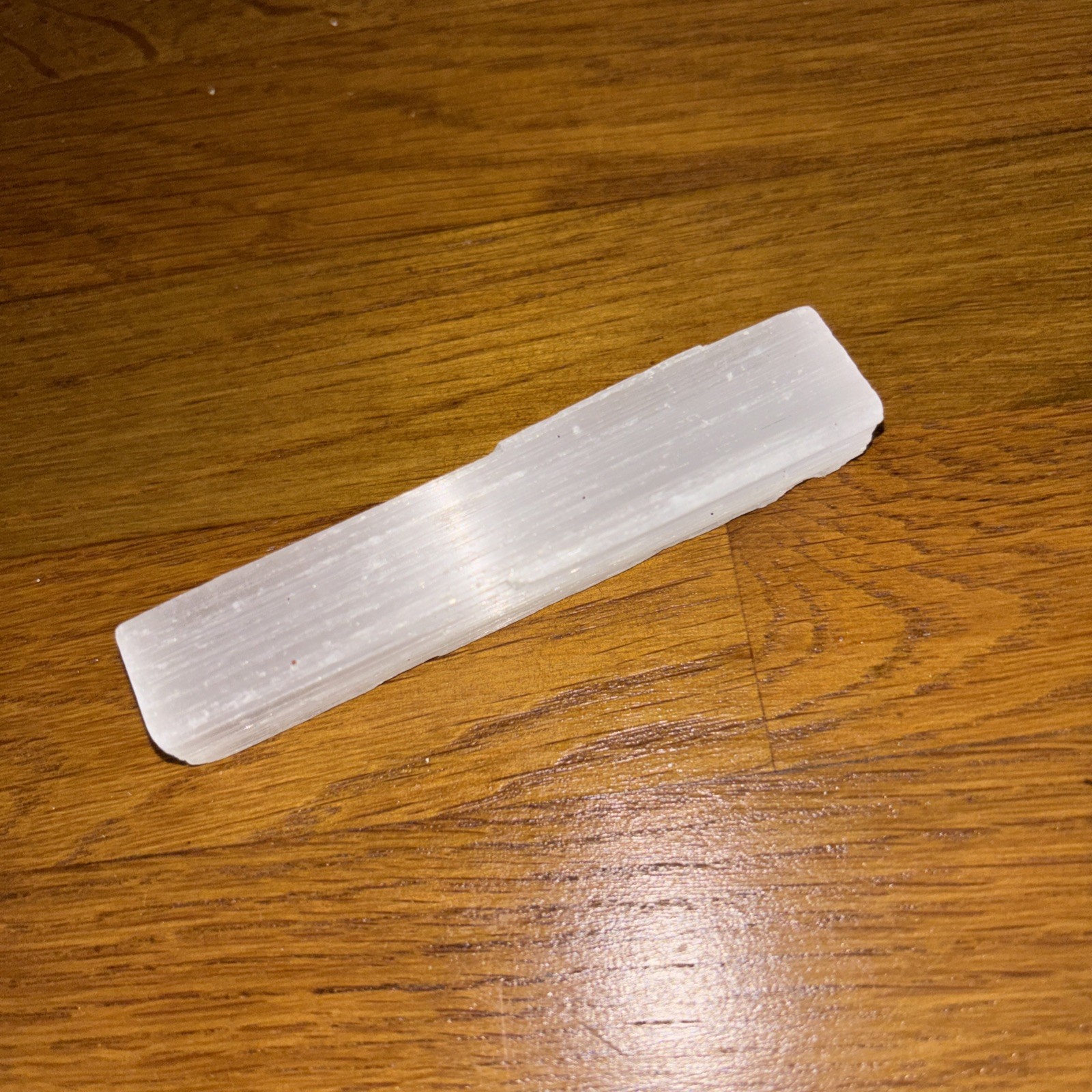 9cm Reiki Charged Selenite Smooth Crystal Healing Wand 1.5cm thick 48g