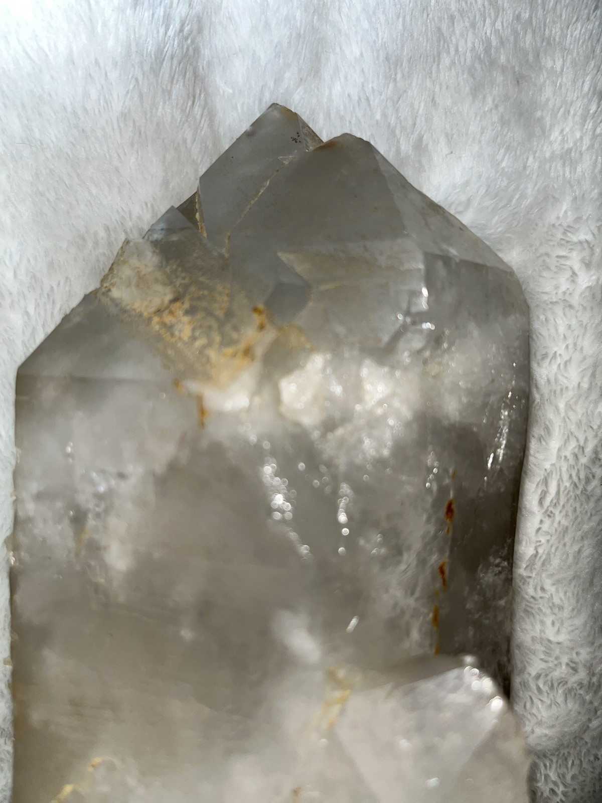 12+pound double terminated completely natural, quartz crystal 14 X 5 X5 inches