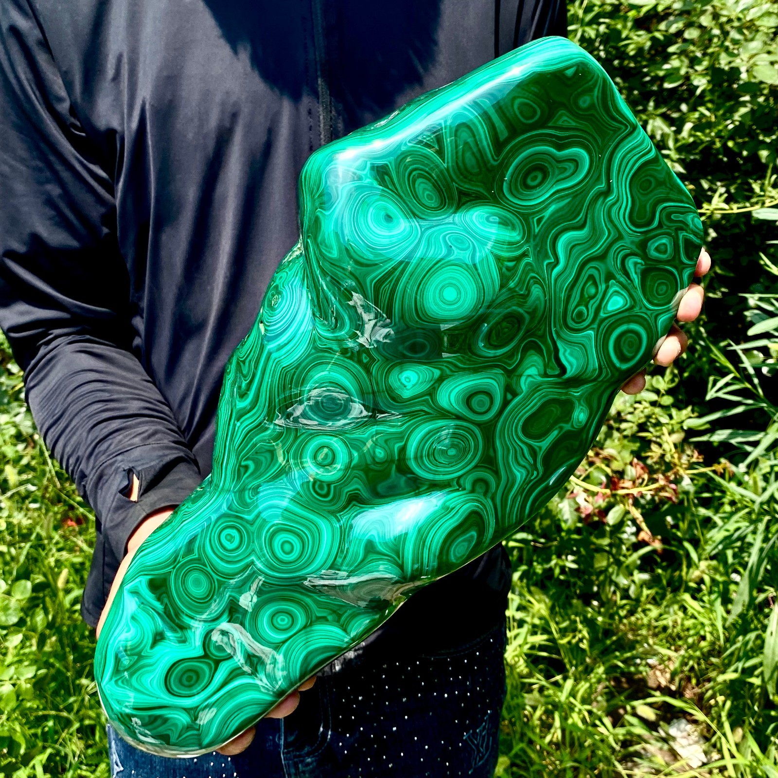 34.9LB Natural Polished Malachite Mineral freeform specimen Reiki Stone Healing