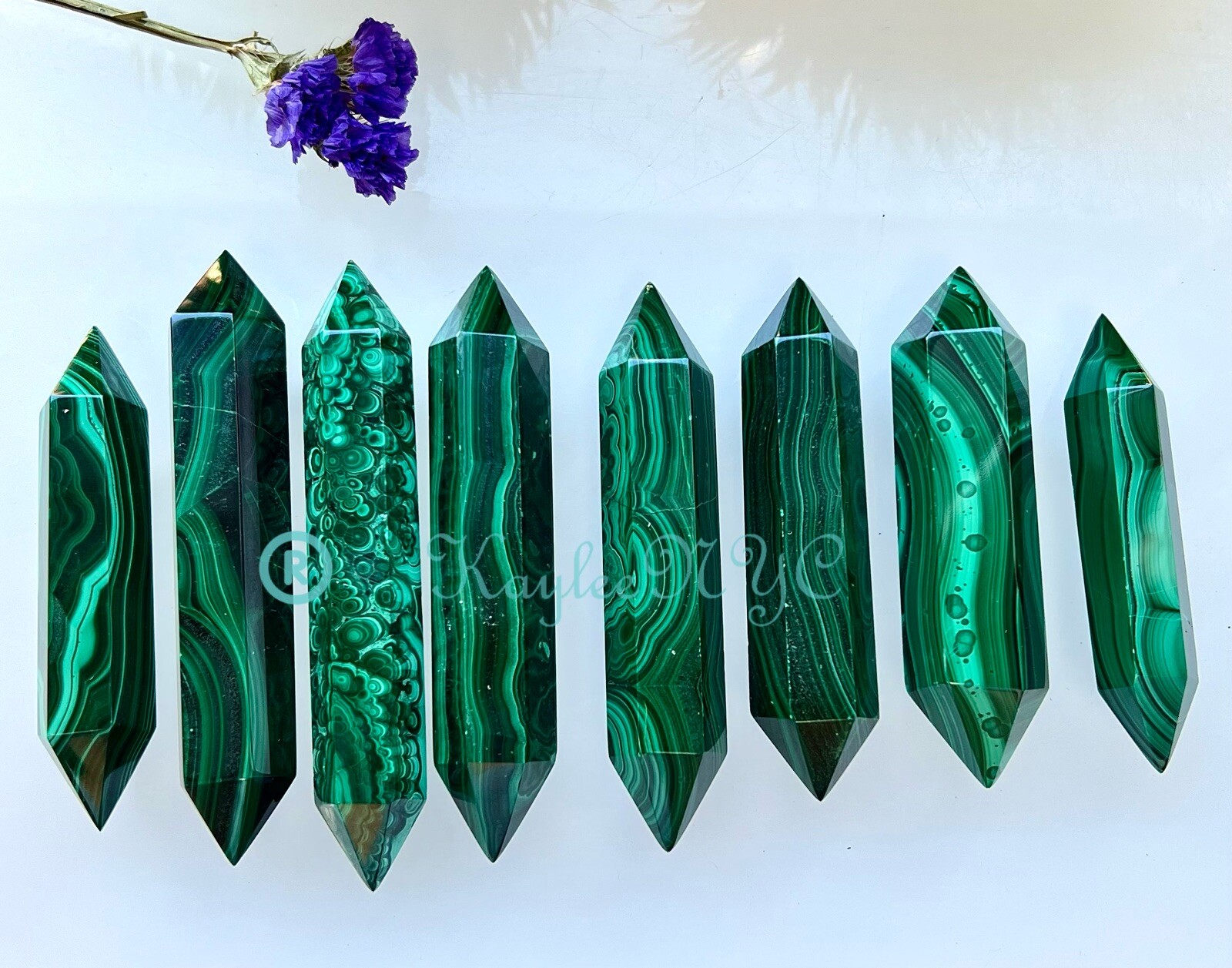 Wholesale Lot 1 Lb Natural Malachite Double Terminated Point Crystal