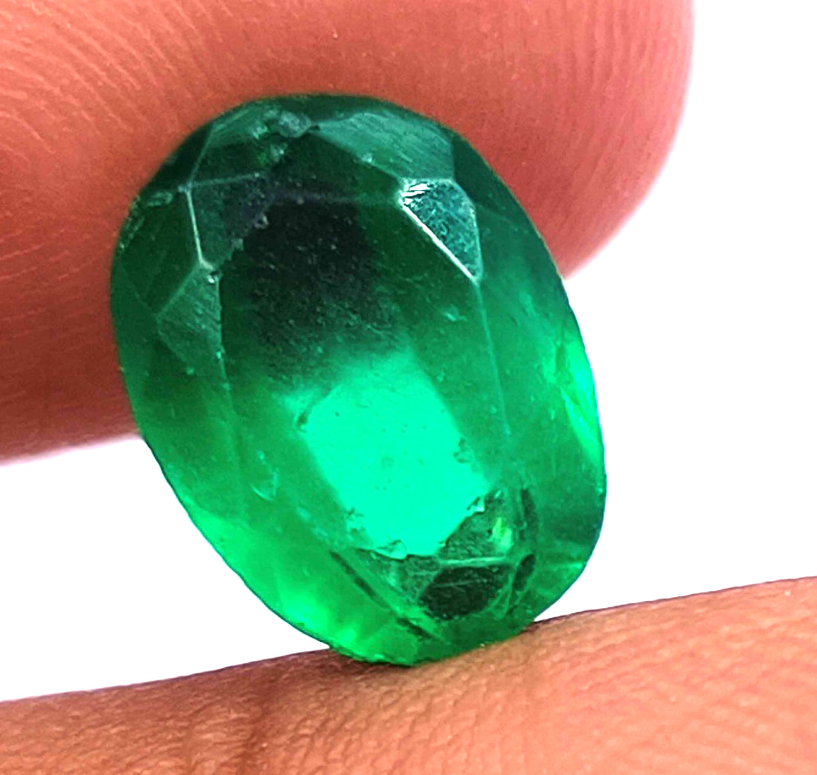 7.45 Ct Certified Natural Colombian Green Emerald Oval Cut Loose Gemstone NCH