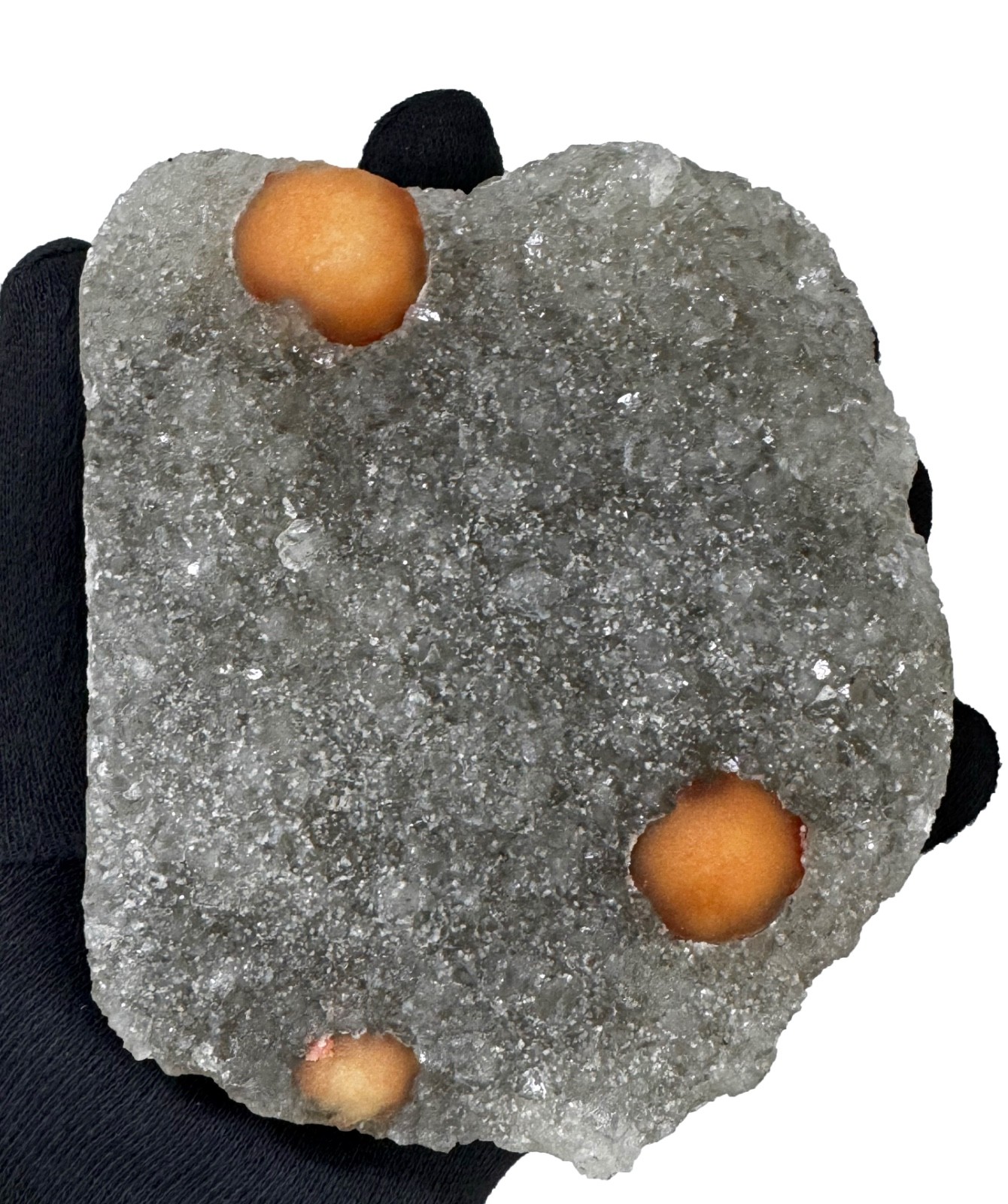 Peach Colour Botryoidal Fluorite On MM Quartz Matrix Crystals Mineral Specimens