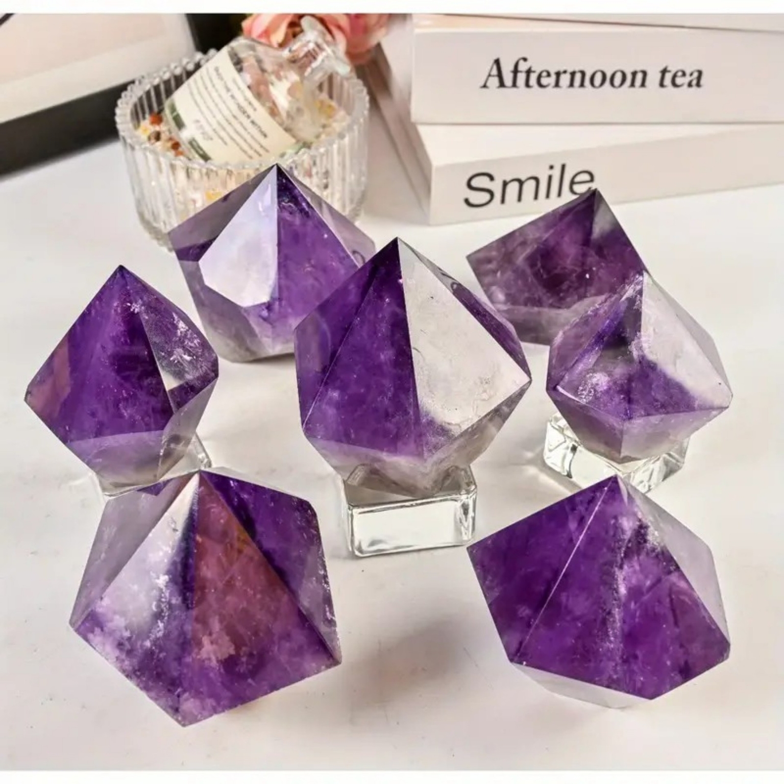 New Amethyst Drill Bit Rough Stone Grinding Column Crystal Single Pointed Prism