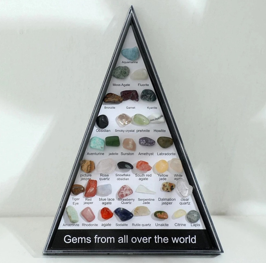 36pcs Quartz Crystal Chakra Healing Stones Hexagonal Meditation Set – NEW