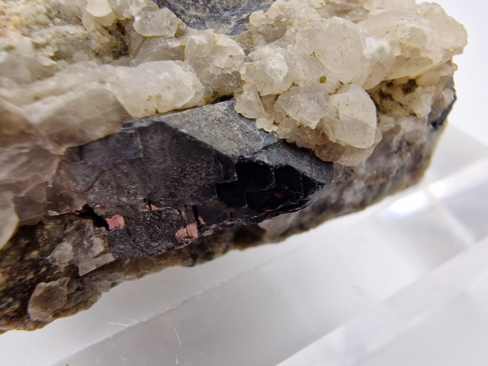 Galena Crystals with Calcite From Sala Silvergruva , Västmanlands län, Sweden