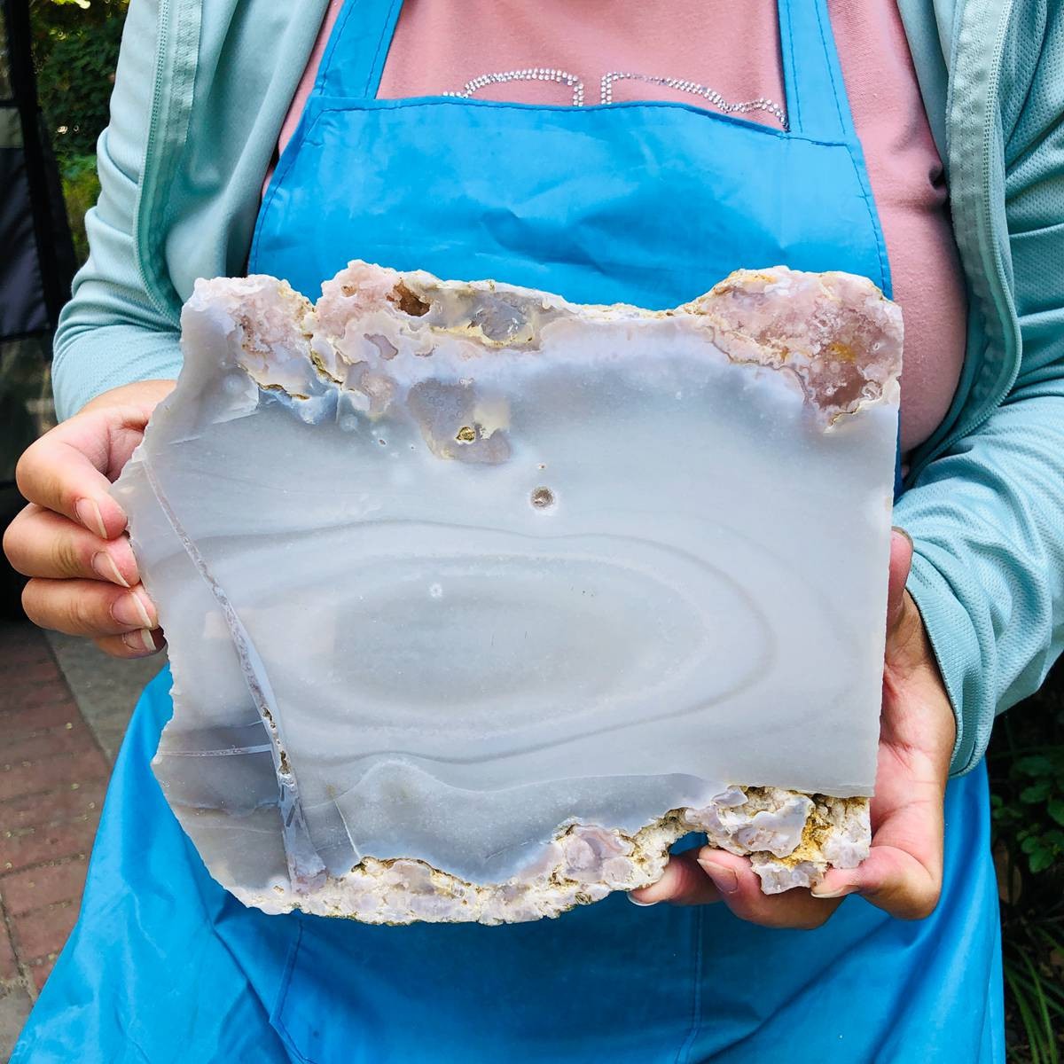 3.6LB Natural agate Agate Geode Slab/Slice quartz crystal mineral specimen