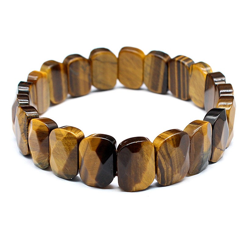 Natural heterosexual crystal healing cut tiger eye stone Indian agate bracelet