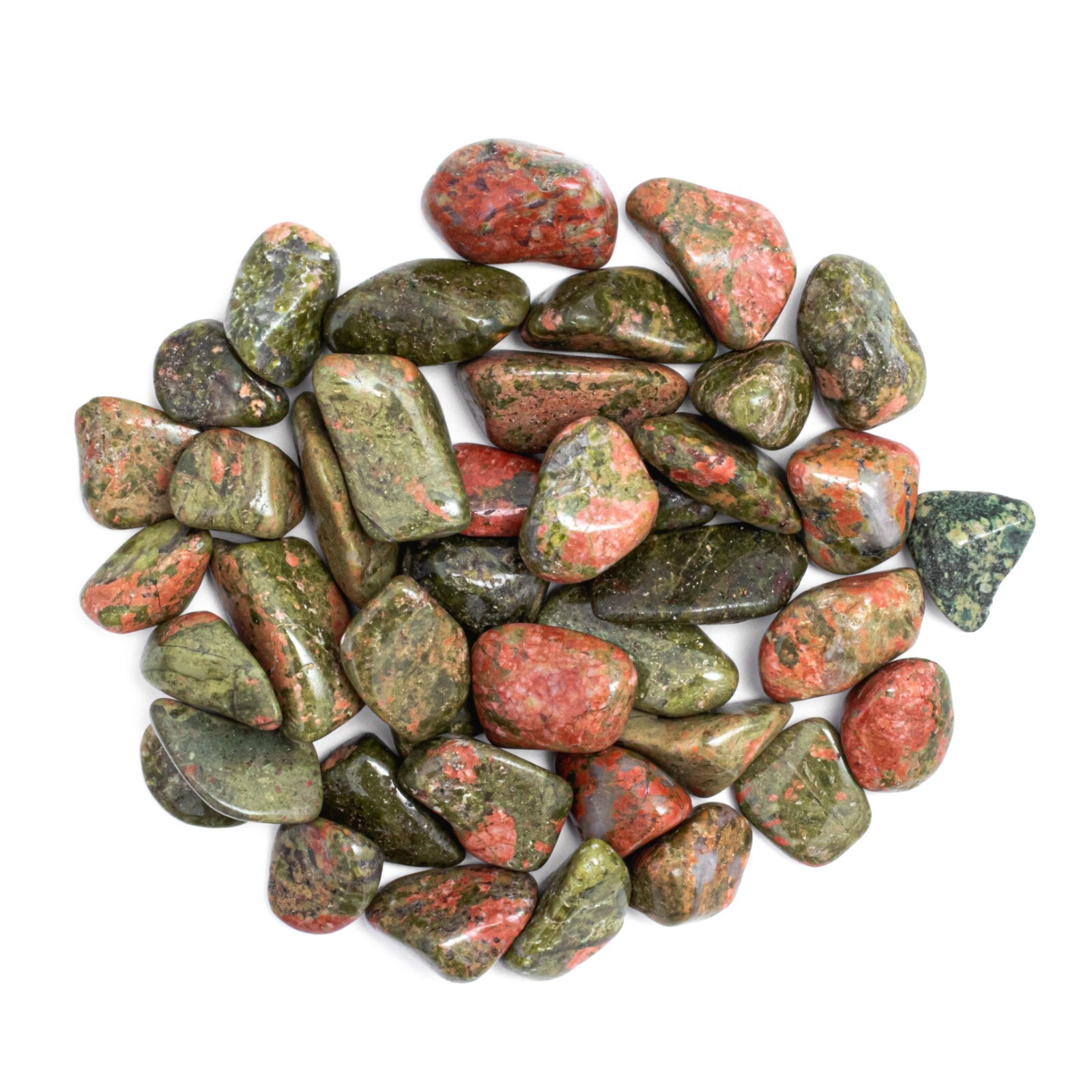 1/4 lb Tumbled Unakite Gemstone Crystal 25-45 Stones Bulk Gems Wholesale Rocks