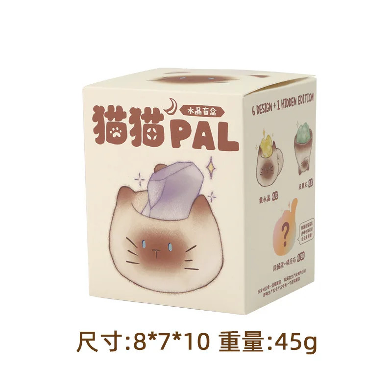 PAL Cat “Crystal Stone Series” 1/6Pcs Mystery Blind Box Toys, Cute Miniature Cat
