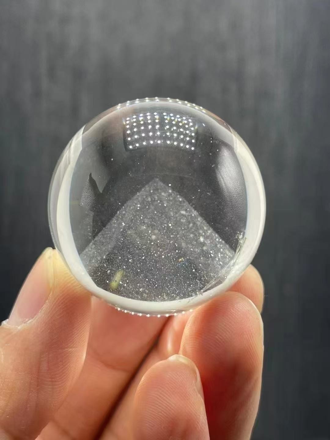 40mm Natural clear crystal sphere quartz pyramid polished ball Reiki energy