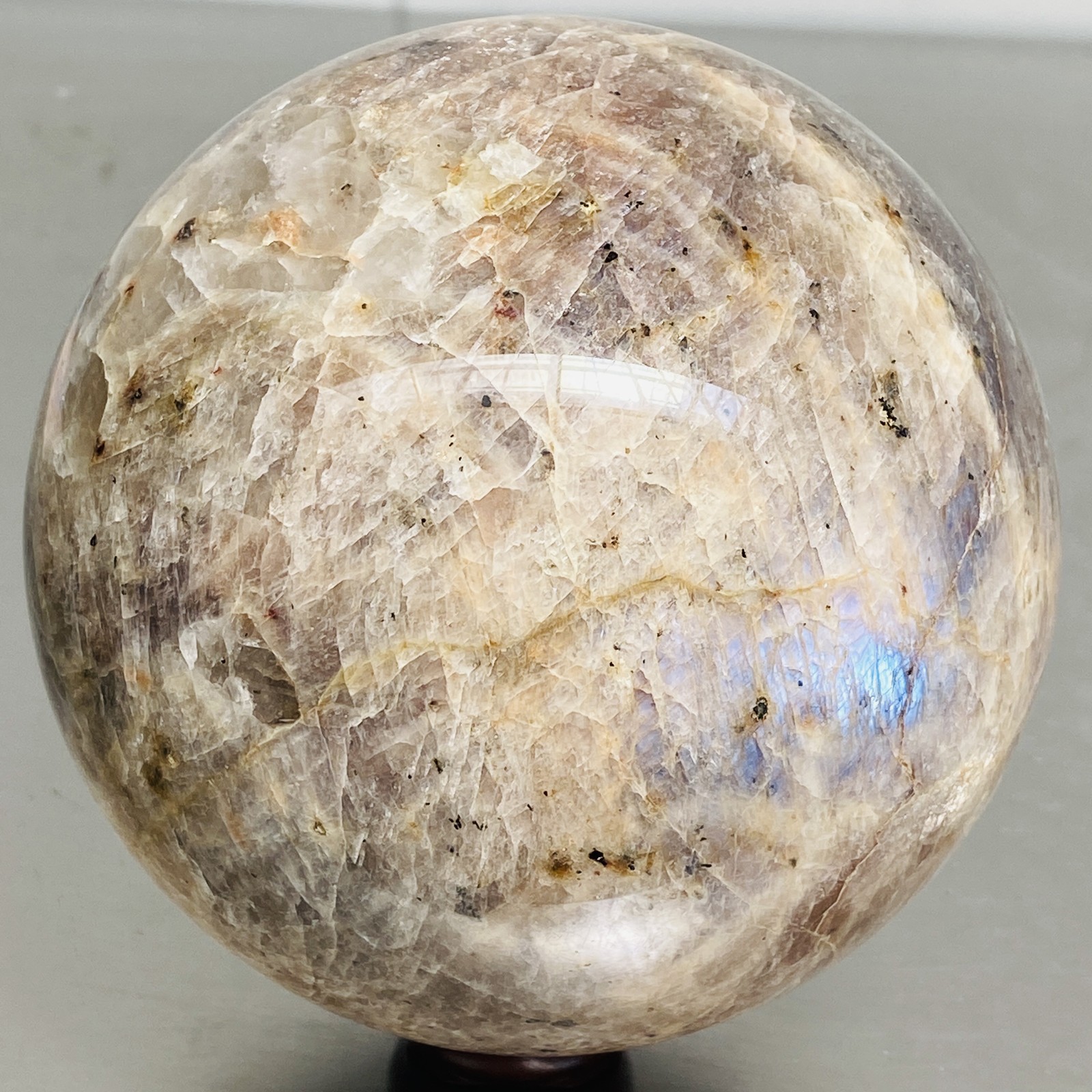 Natural Gray moonstone sphere quartz Crystal ball Healing 2940G (6.48LB)