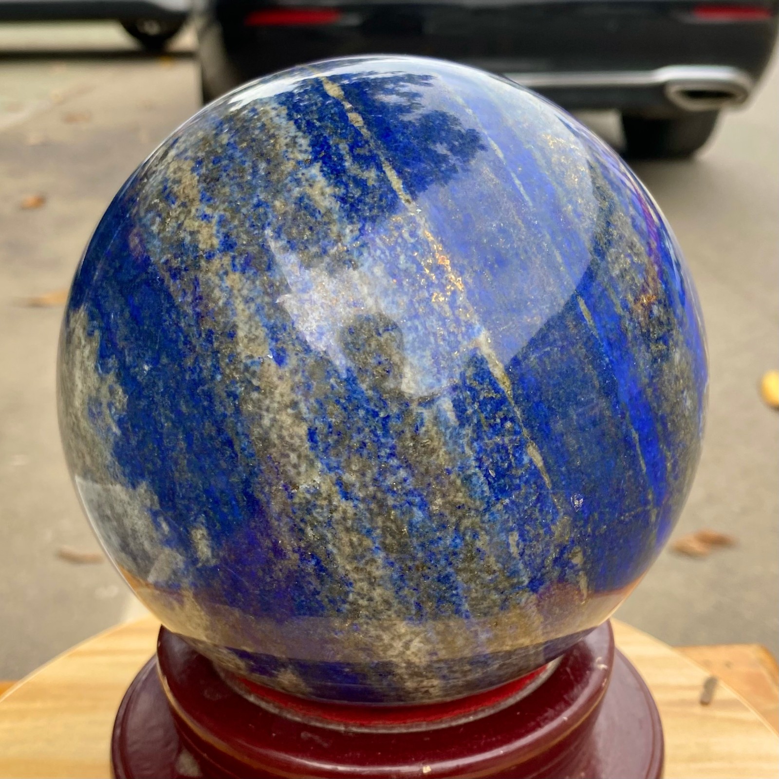 10.14LB Large Natural Lapis lazuli jasper Quartz Sphere Crystal Ball Reiki Heali
