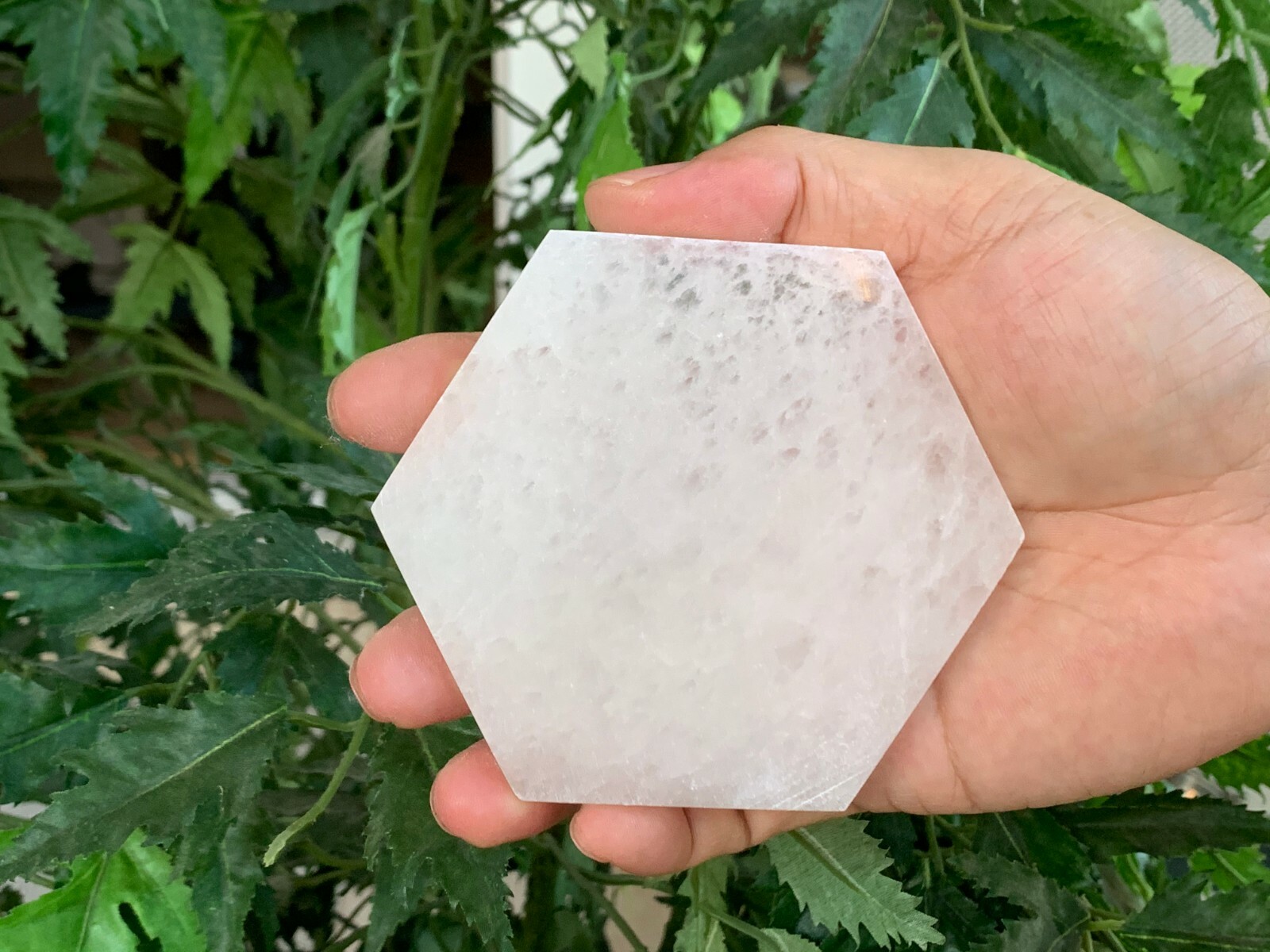 Polished 3″, 4″ & 6″ Selenite Hexagon Charging Plate For Crystal Cleansing/Grid