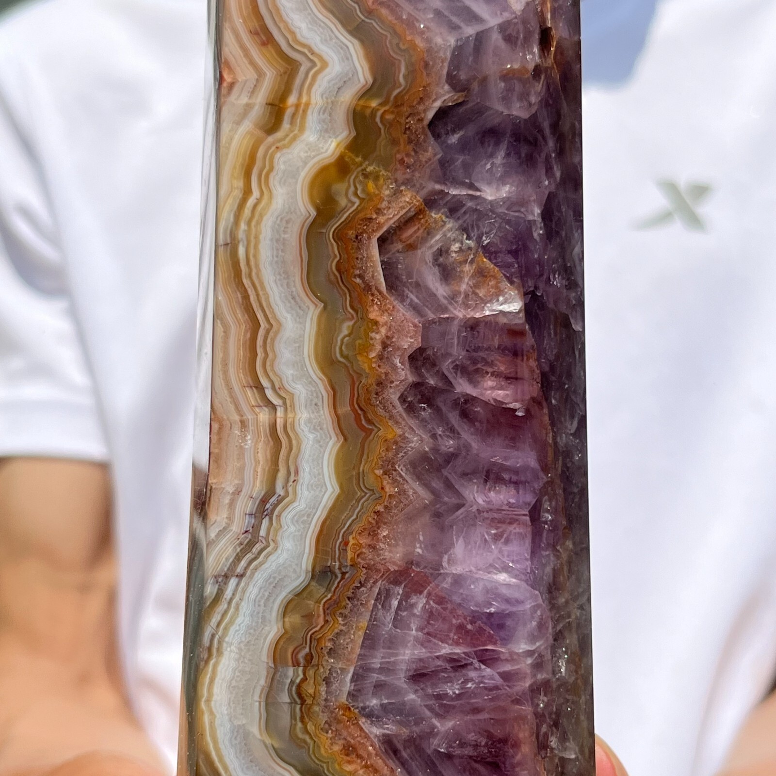 1260g Natural Rare Amethyst Lace Agate Tower Quartz Crystal Reiki Healing