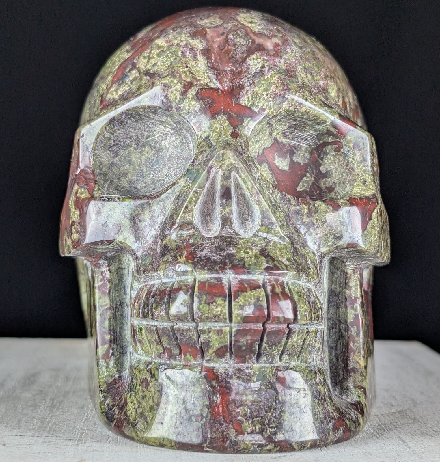 Dragon Blood Skull Carving Jasper Crystal Gemstone Large Chakra Reiki Mineral