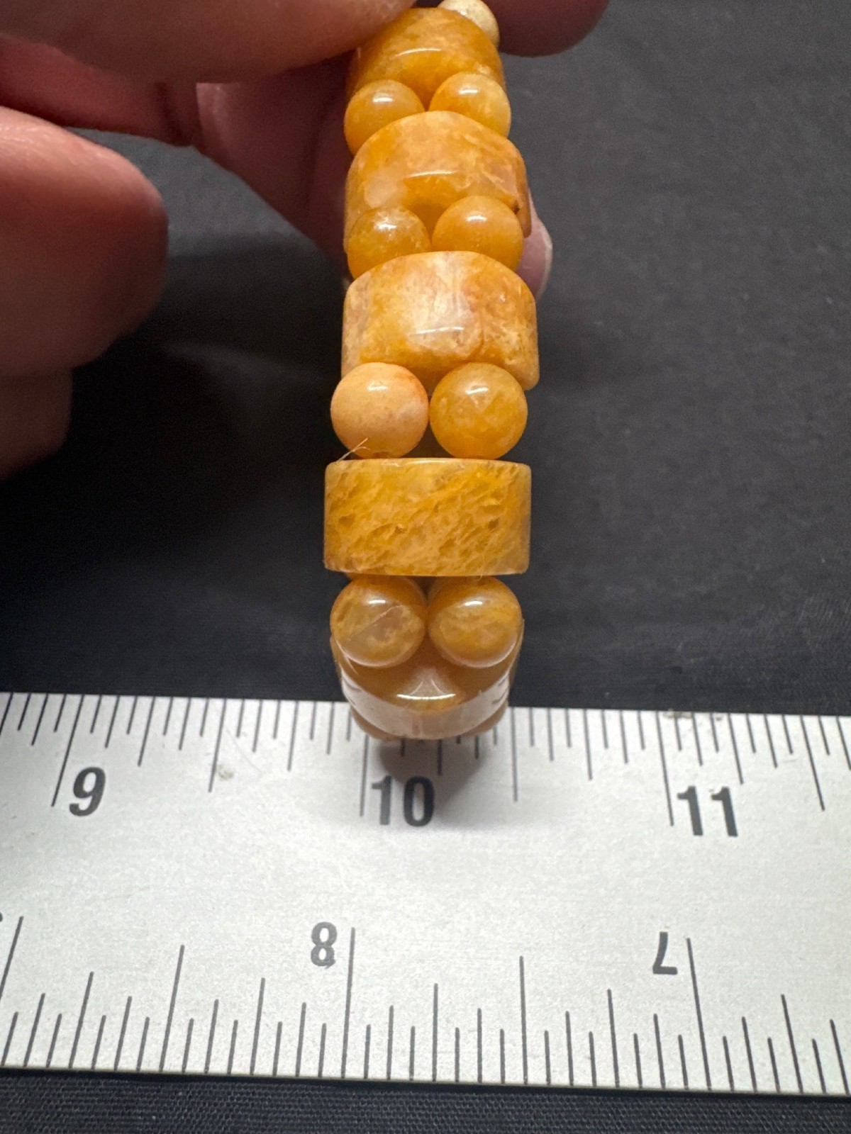 Quartz Butterscotch Egg Yolk Natural Polished Healing Stone Stretch Bracelet