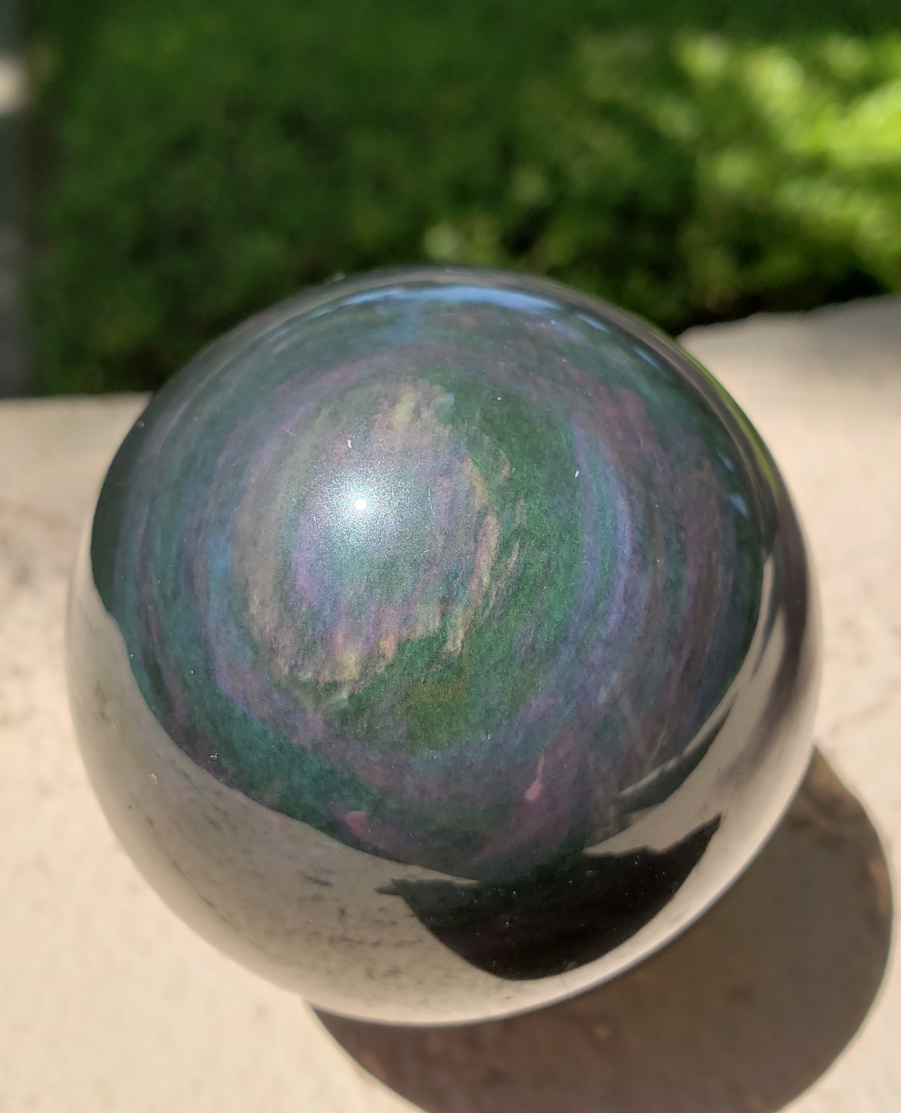 2.3″ Rainbow Obsidian Crystal Sphere Orb Ball, 249g or 8.8 oz
