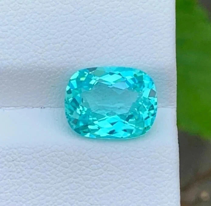 A+ 10 Ct+ Certified Natural Paraiba Tourmaline Neon Blue Cushion Loose Gemstone