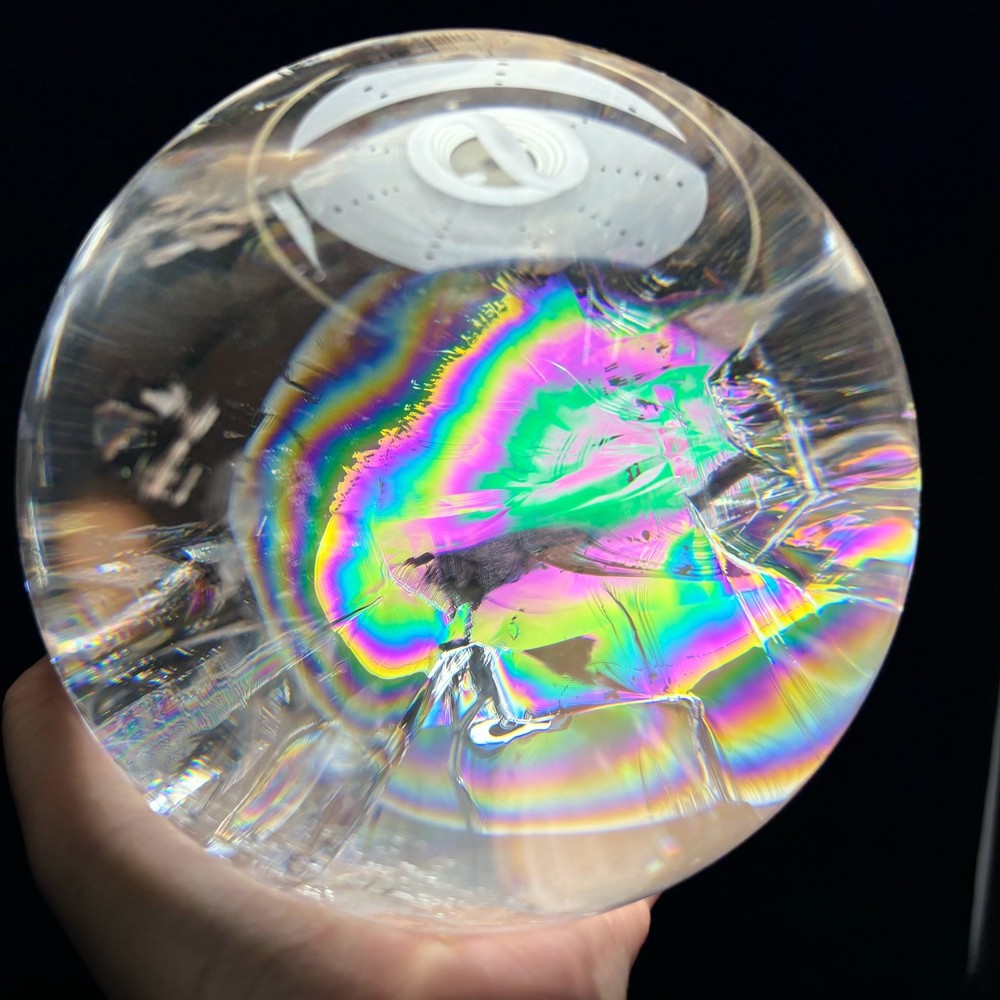 8.64LB Top Natural Clear Quartz Rainbow Ball Crystal Sphere reiki Healing 141mm