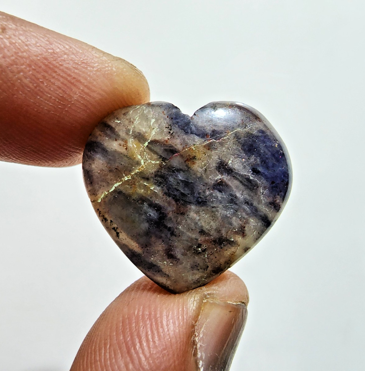 46 Crt Unique A+ Lapidolite Crystal Heart Shape Gemstone Cabochon Jewelry Making