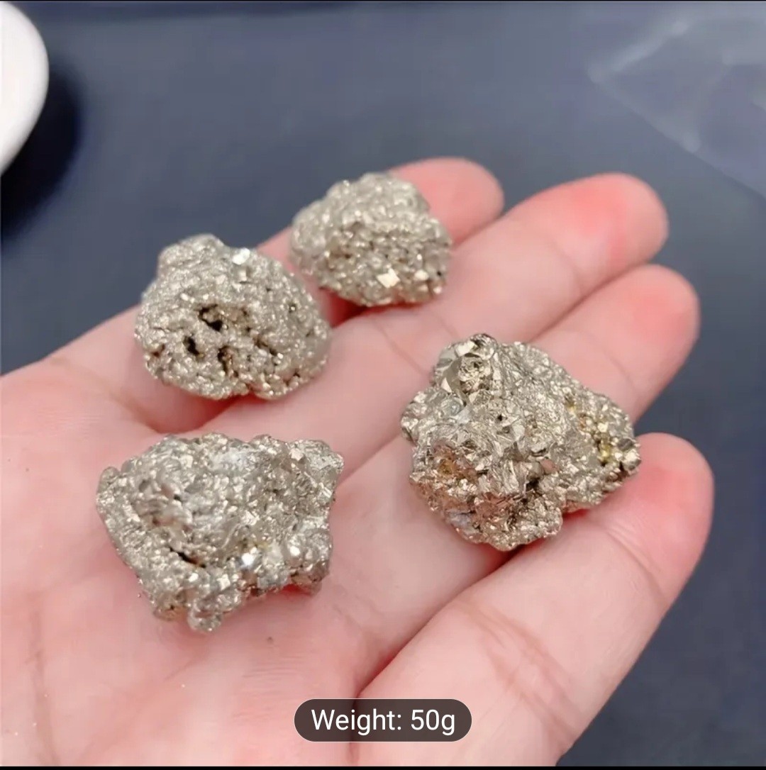 50-70G of 1pc of AAAA+ Grade Natural Pyrite Raw Stone, Irregular Chalcopyrite R