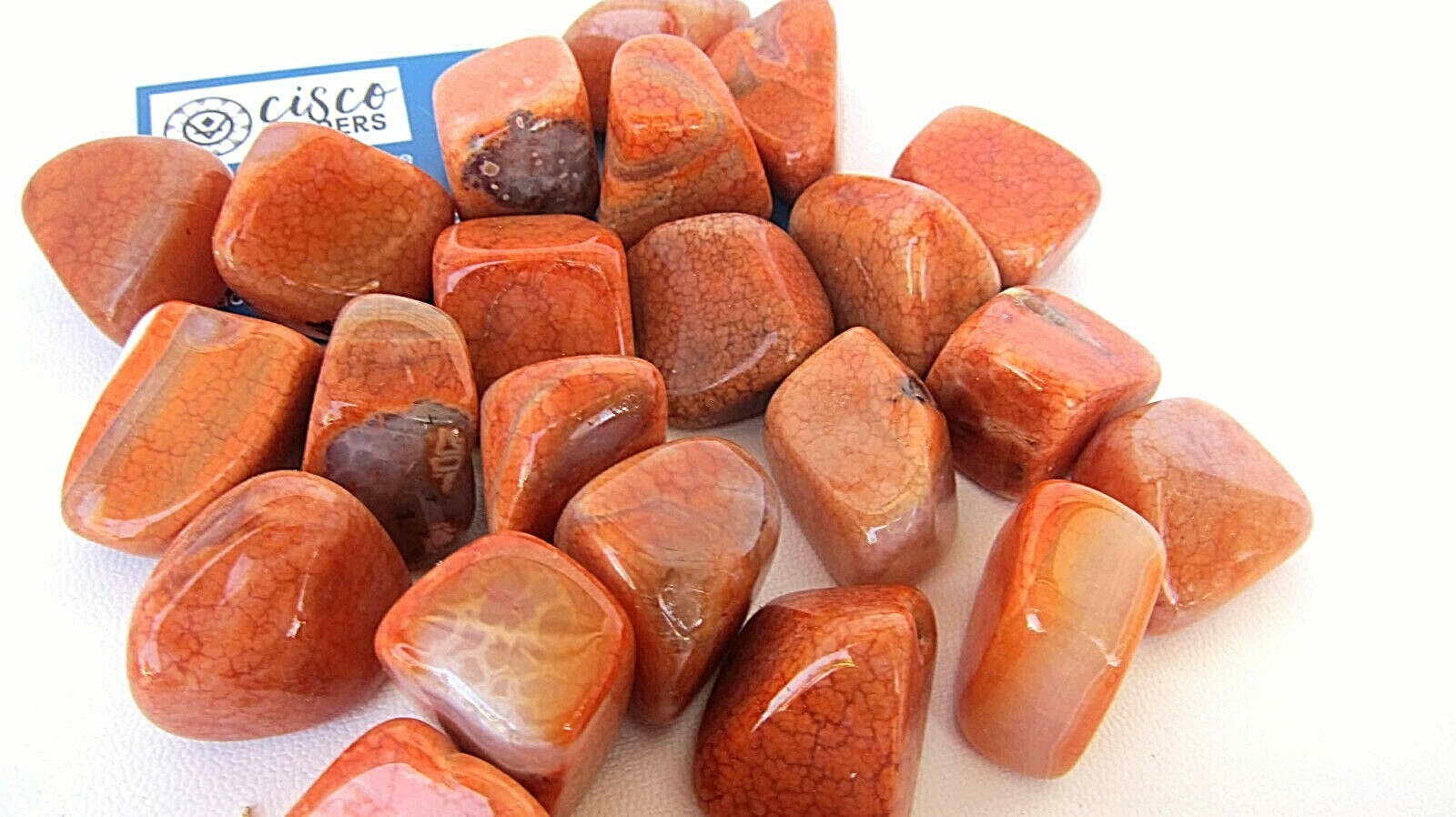 3x Red Fire Agate Tumbled Stones 20-25mm Reiki Healing Crystal Creativity Energy