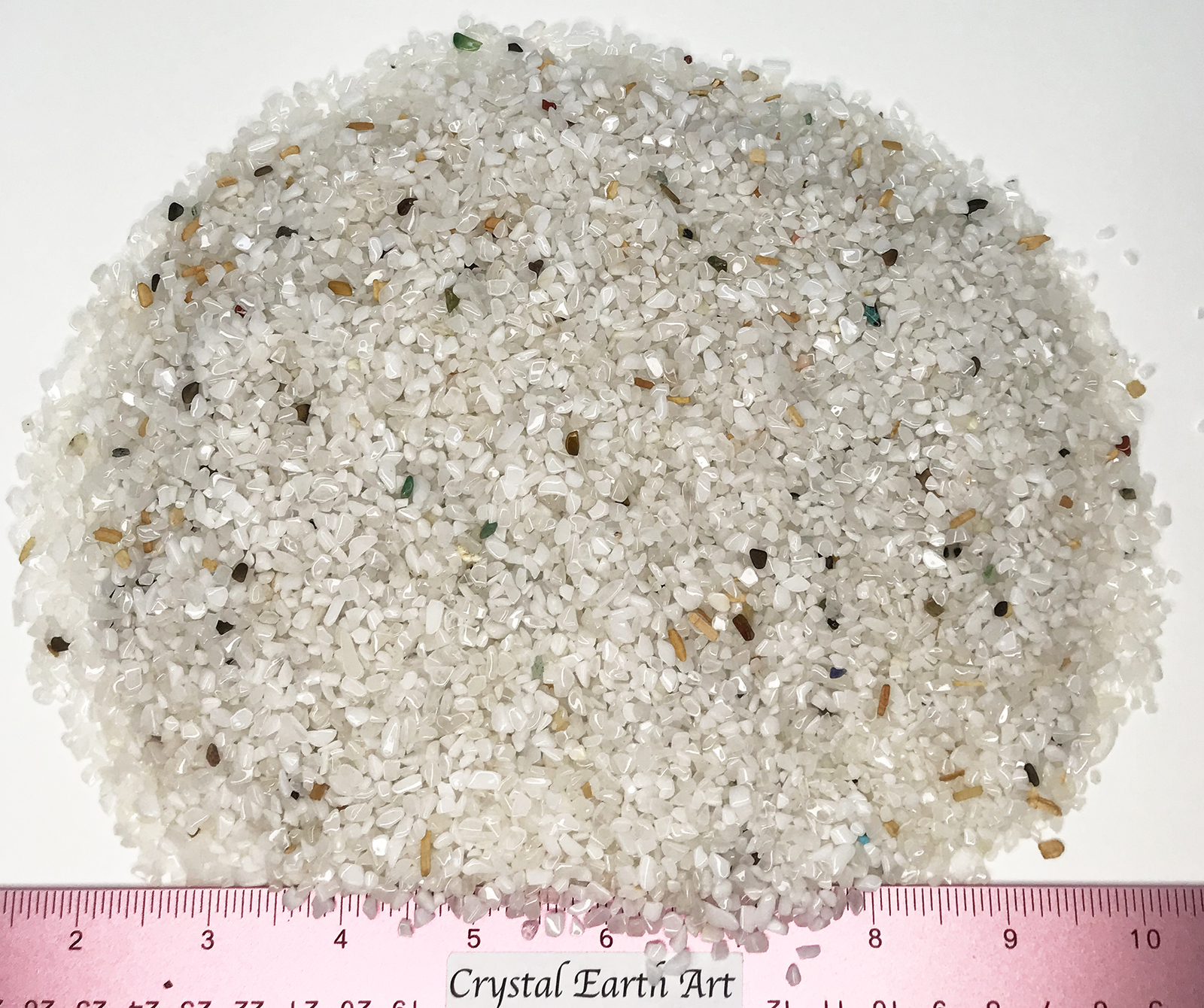 QUARTZ SNOW XX-Mini (3-5mm or 1/8″ to 3/16″. Polished white stones 1 lb