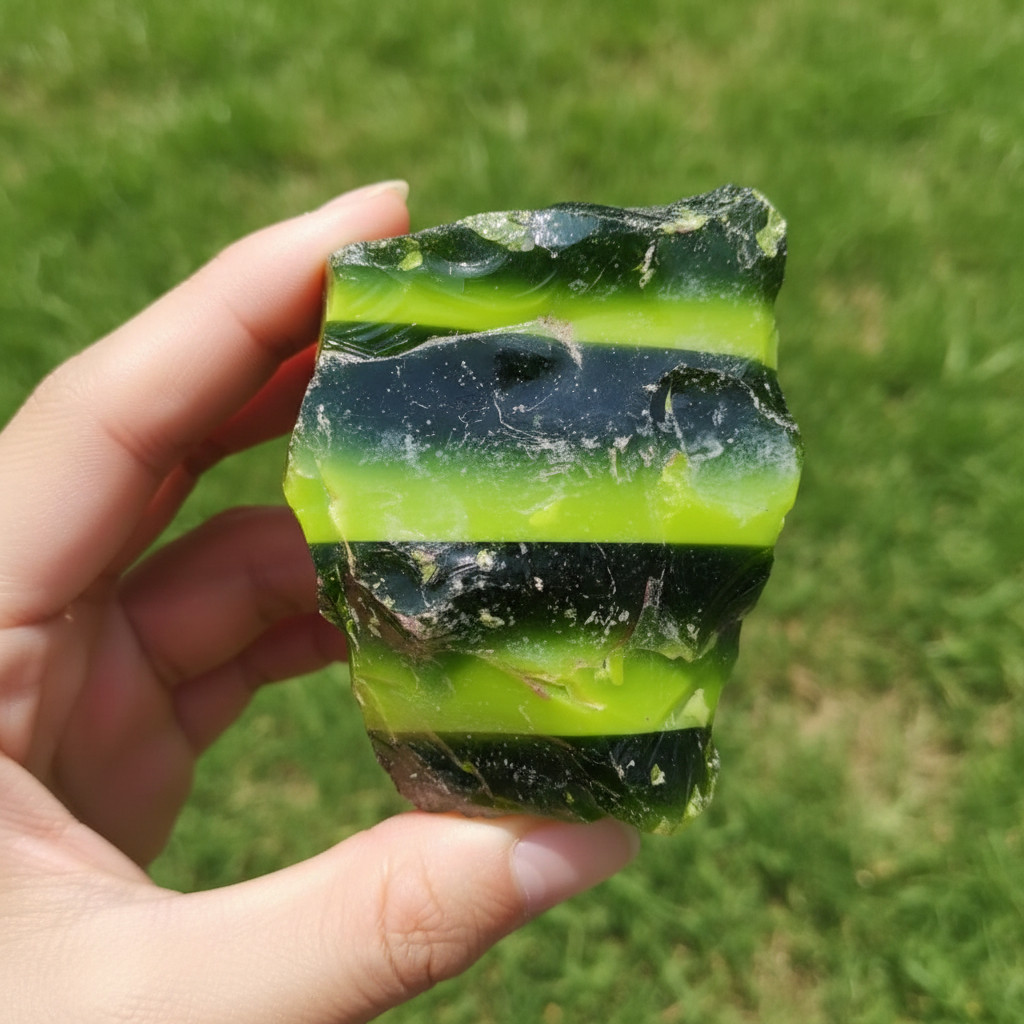 Green Obsidian 400–500 CT Rough Raw Crystal Healing Stone for Protection Energy