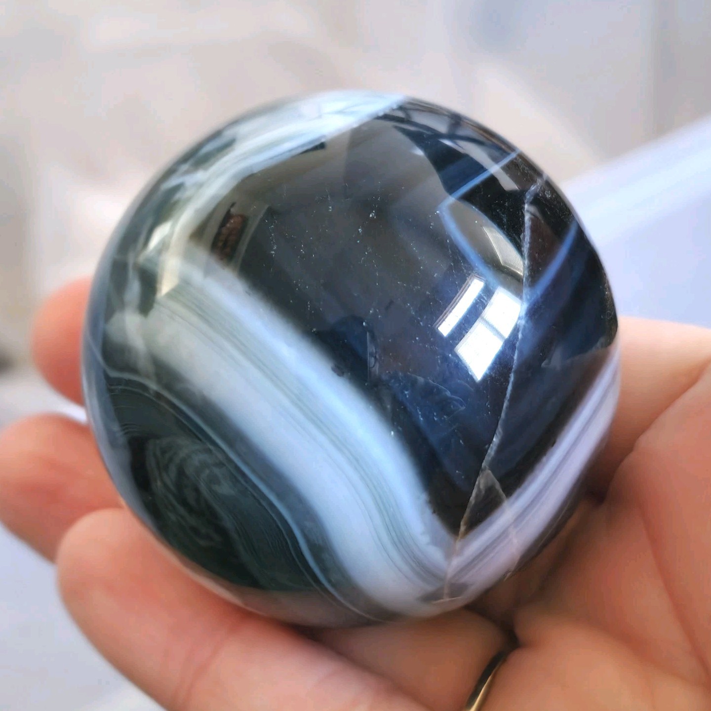 Lot Of 2 Polished Black Flower Agate & Rose Quartz Spheres – USA