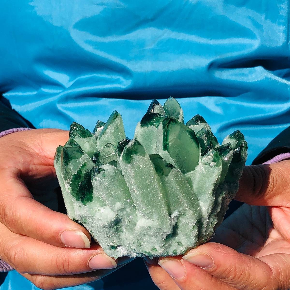 4 piece Lab-Grown Green Crystal Clusters Healing Energy Home Decor 3.82LB