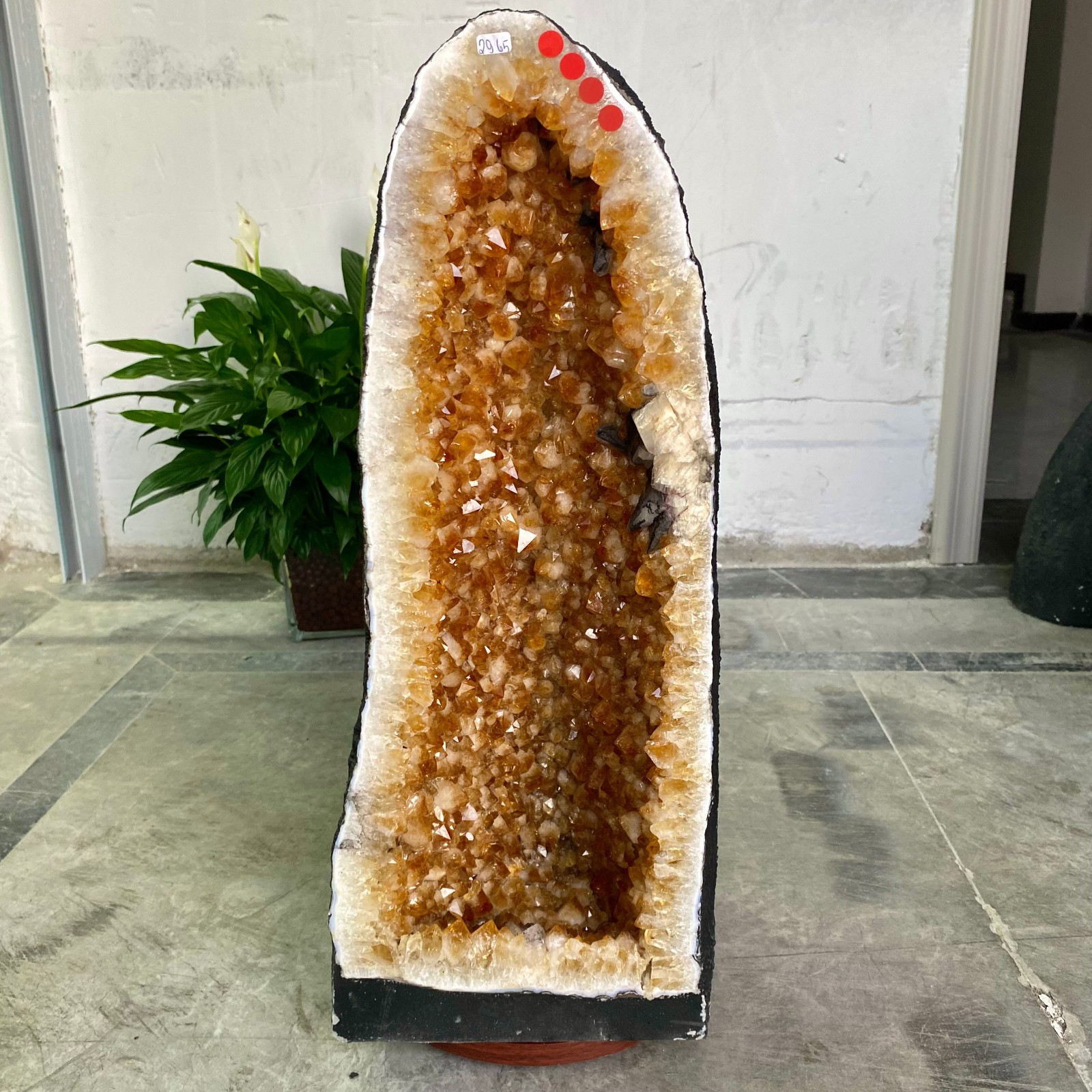 65.32LB Natural citrine geode quartz cluster crystal Cathedrals specimen Healing