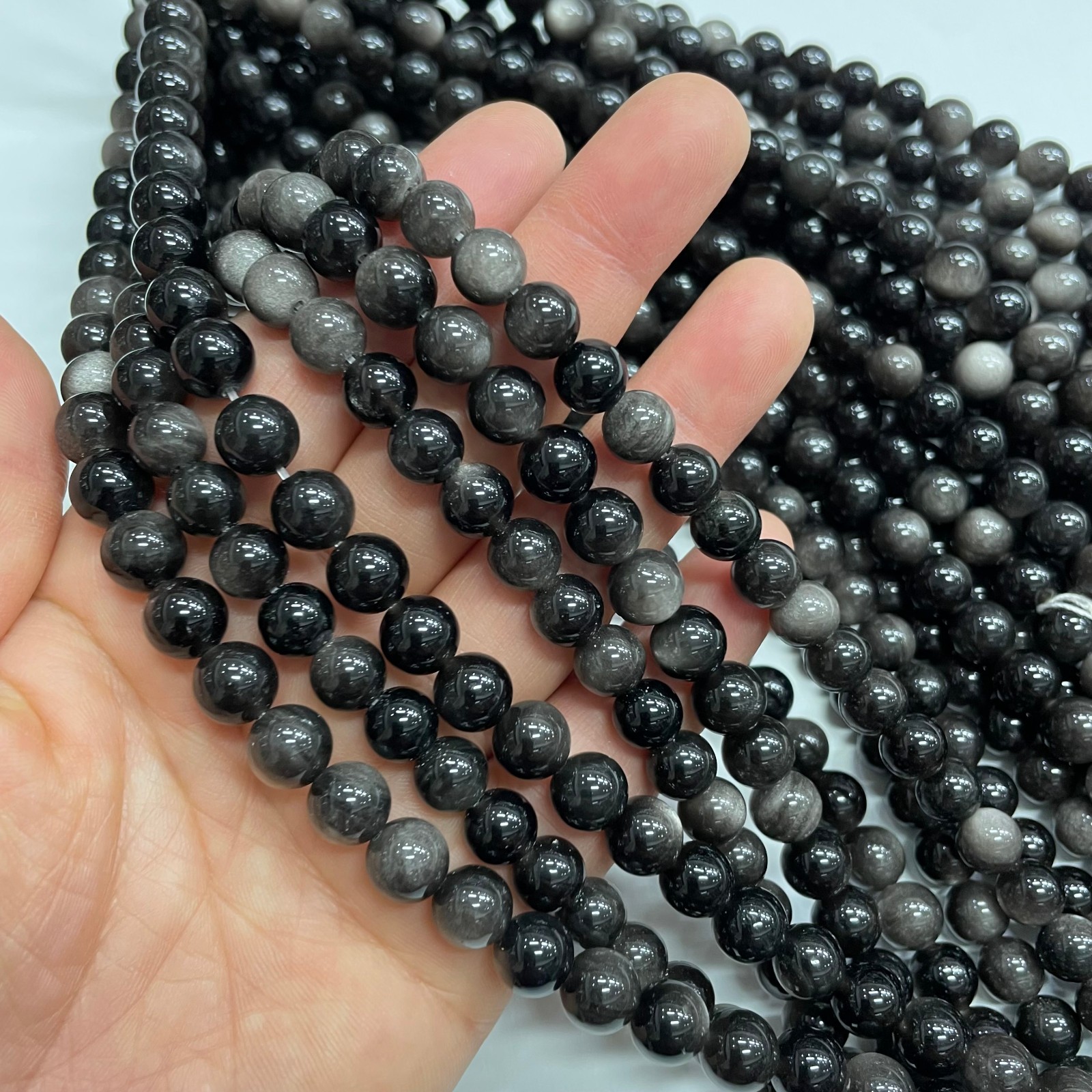 8mm obsidian round bead crystal string, 1 strand #8