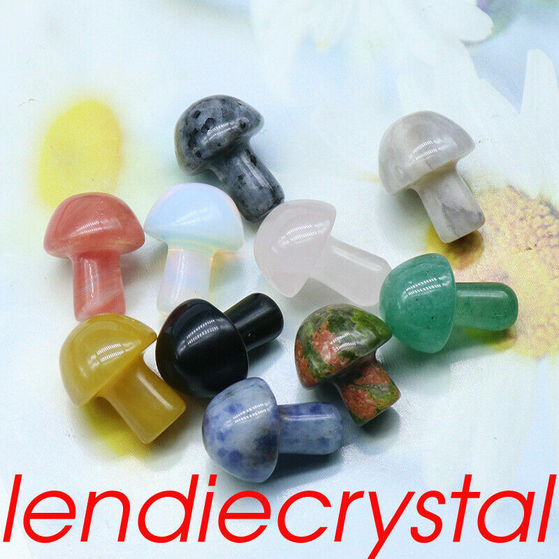 10pcs Natural mini mixed mushroom quartz crystal carved reiki (Random delivery）