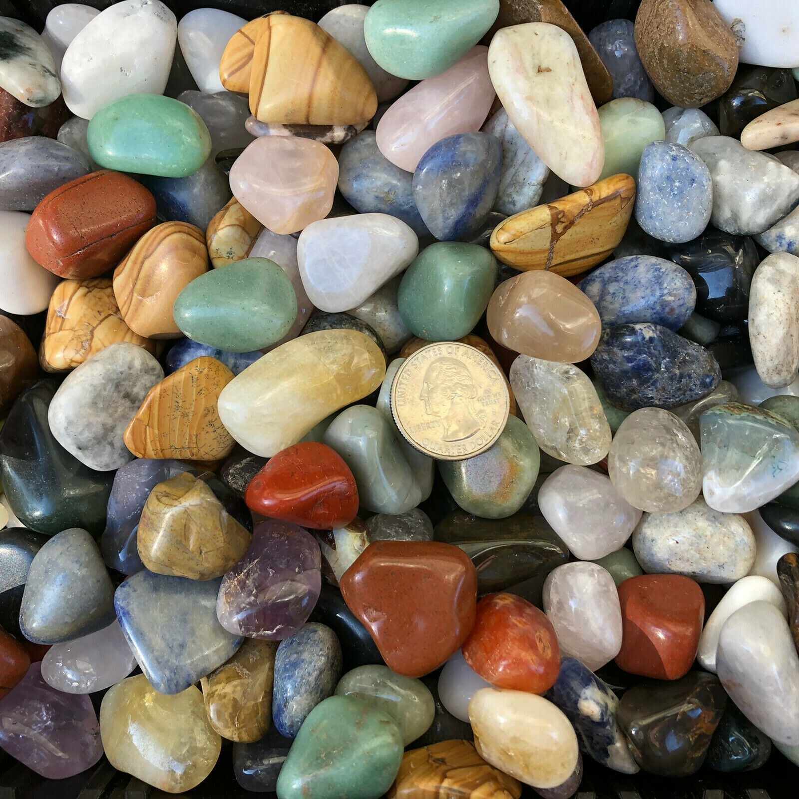50g Large Tumbled Assorted Gemstone Mix 4-8 Stones Natural Crystals Gems Rocks