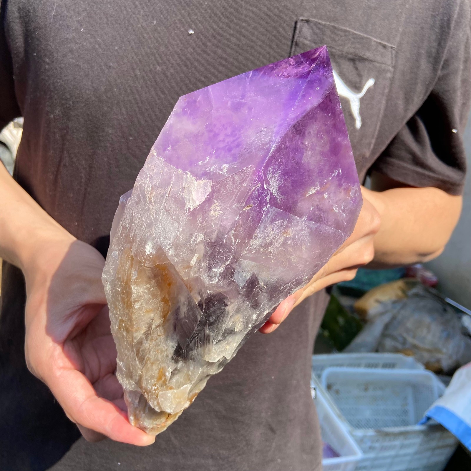 5.9lb Natural Amethyst Point quartz crystal polishing specimen Healing