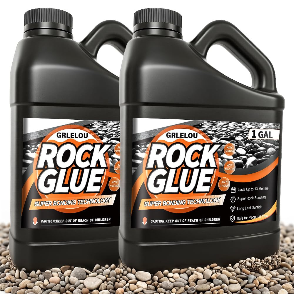 Fast-Drying Mulch Glue – 2 Gal Non-Toxic Clear Rock Adhesive for Landscaping