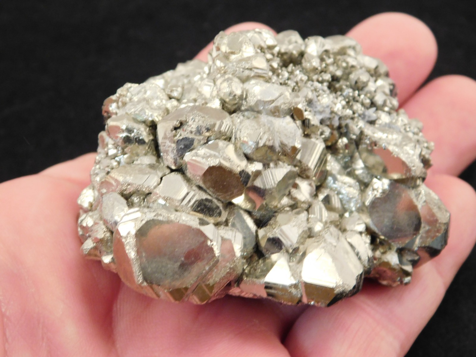 Larger! RHOMBIC PYRITE Crystals Cluster 100% Natural Peru 341gr